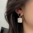 Square Rhinestone Dangle Earring 1 Pair - Earring - Black - One Size