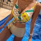 Asymmetrical Printed Wrapped Bikini