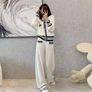 Set : Cardigan + Wide Leg Pants
