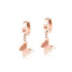Elegant And Fashion Plated Rose Gold Butterfly 316l Stainless Steel Earrings Rose Gold - One Size