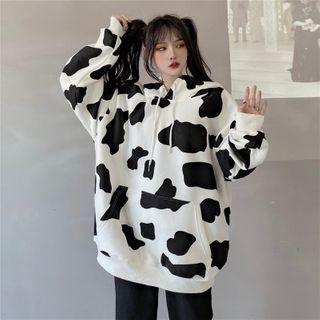 Cow Pattern Print Hoodie