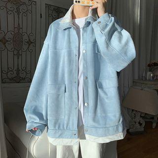 Drop-shoulder Cargo Button-up Jacket