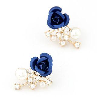 Flower Accent Rhinestone Earring