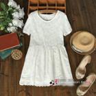 Short-sleeve Embroidered Dress
