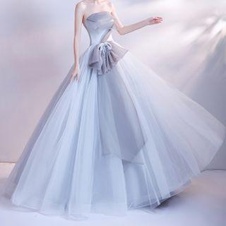 Sheer Panel Wedding Ball Gown