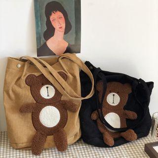 Corduroy Bear Shoulder Bag