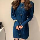 Button Sweater Dress As Shown In Figure - One Size