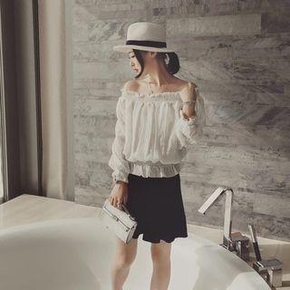 Embroidered Off-shoulder Top