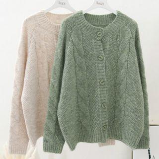 Plain Cable Knit Jacket