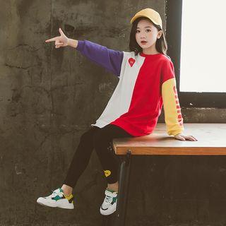 Family Matching Color Block Lettering Pullover / Printed Leggings / Set