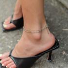 Chain Layered Anklet Silver - One Size