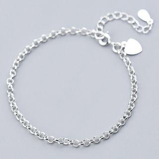 925 Sterling Silver Chained Bracelet Silver - One Size