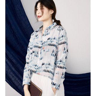 Print Shirt Blue & White - One Size