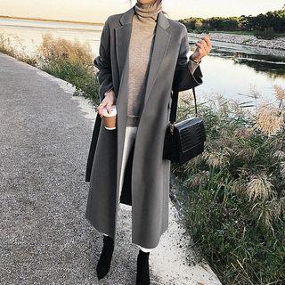 Handmade Wool Long Wrap Coat