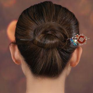 Retro Butterfly & Flower Gemstone Hair Stick