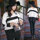 V-neck Striped Top