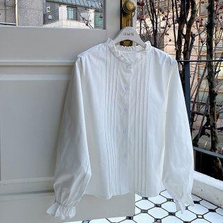 Fill-detail Pintuck Blouse