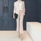 Set: Single-breasted Blazer + Boot-cut Dress Pants