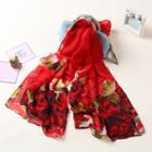 Flower Scarf Red - One Size