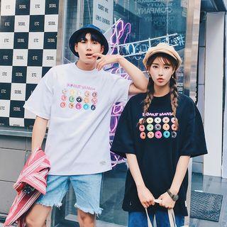 Couple Matching Donut Print T-shirt