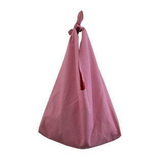 Striped Shopper Bag Striped - White & Dark Pink - One Size