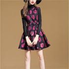 Sleeveless Rose Jacquard A-line Dress