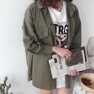 Rip Trim Shirt Jacket