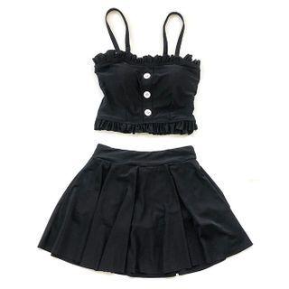 Swim Set: Spaghetti Strap Top + Swim Skirt