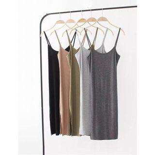 Spaghetti Strap Slit Bodycon Dress