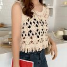 Set: Sleeveless Crochet Top + Bandeau