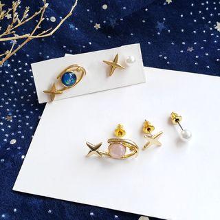 Faux Pearl / Alloy Star / Bead Earring