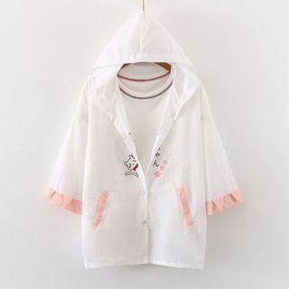 Hood Printed Windbreaker