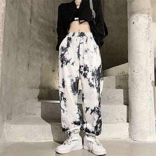 High Waist Tie-dye Print Sweatpants