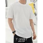 Basic Slit-side Cotton T-shirt