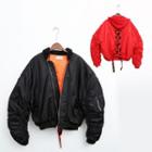 Tie-back Hooded Zip Padded Jacket