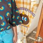 Rainbow-pattern Oversized T-shirt