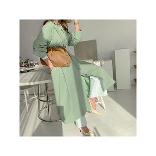 Belted A-line Pastel Wrap Coat