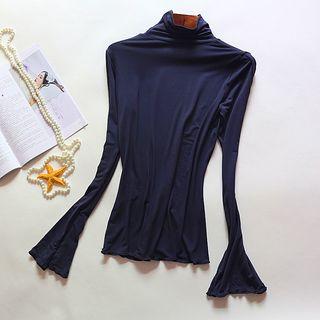 Turtleneck Bell-sleeve Top