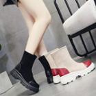 Elastic Platform Ankle Boots