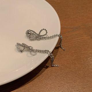 Rhinestone Bow Earring / Clip-on Earring