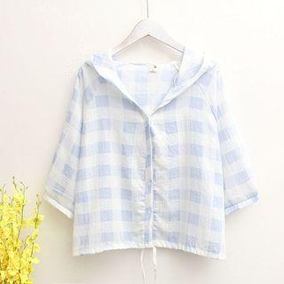 Check Elbow-sleeve Light Jacket