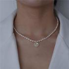 Star Pendant Freshwater Pearl Necklace White - One Size