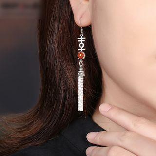 Retro 925 Sterling Silver Chinese Wedding Dangle Earring