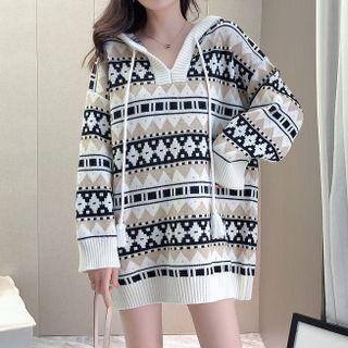 Patterned Hood Sweater