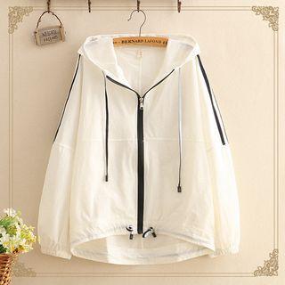 Striped-strap Hooded Jacket