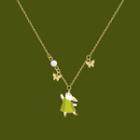 Rabbit Necklace Gold & Green - One Size