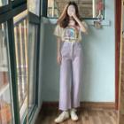 Short-sleeve Printed T-shirt / Straight-fit Pants