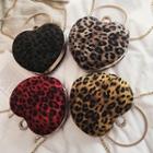 Leopard Patterned Heart Accent Crossbody Bag