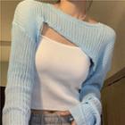 Plain Knit Crop Top / Camisole Top
