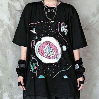 Brain Printed Short-sleeve T-shirt